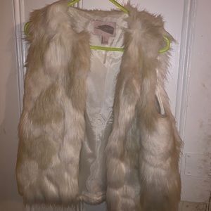 forever 21 white fur vest